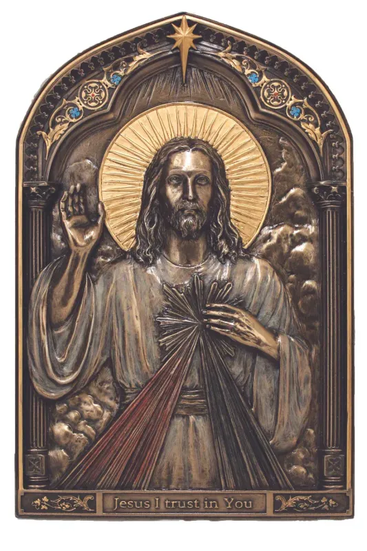      SR-76747 Divine Mercy Plaque Bronze 