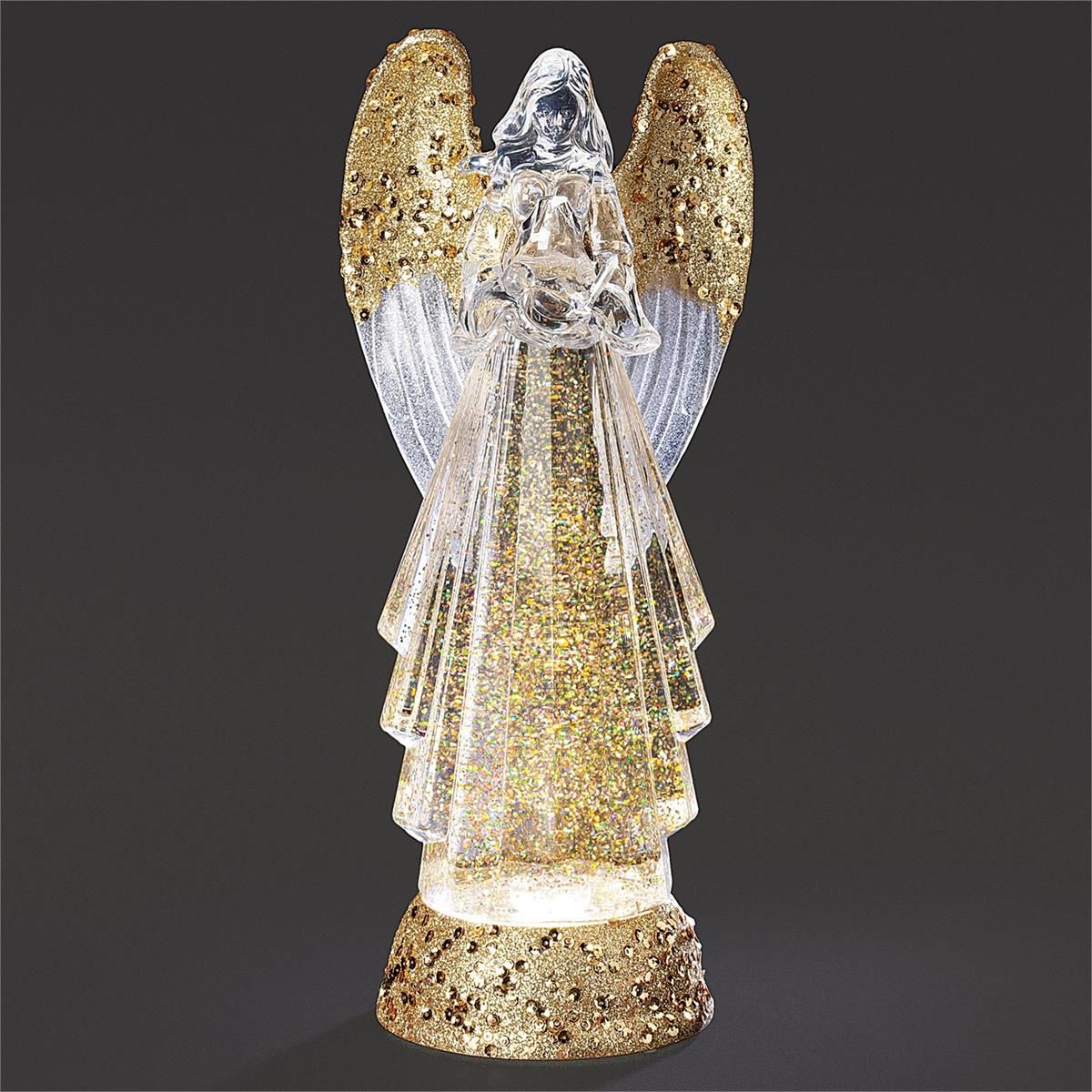 Lighted Swirl Angel in Gold - 12.75" h - 133404