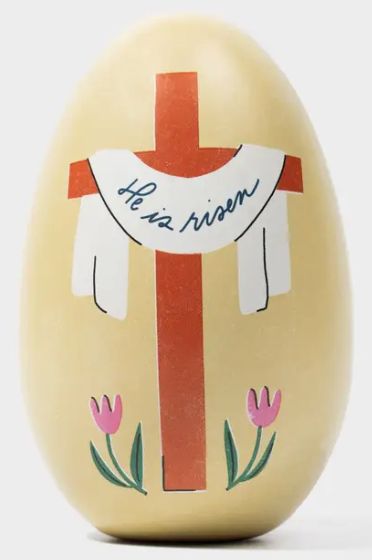        He Is Risen Cross Easter Egg Tin D5002