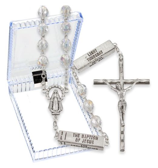       Crystal Aurora Borealis Rosary with Pater Beads 056CRBX