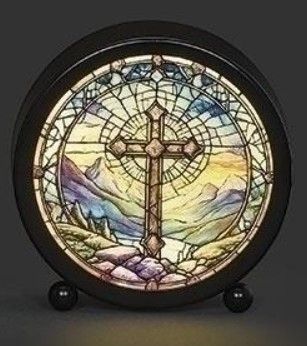 4.5" LED Cross-Stained Glass light "B" 47767