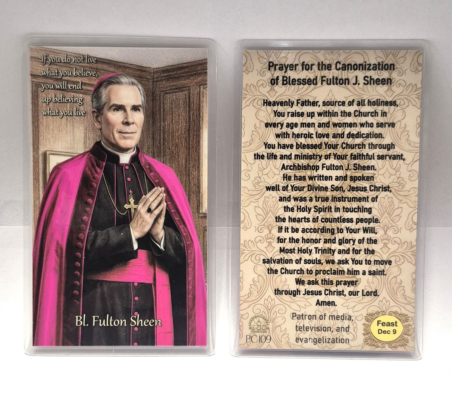        Fulton Sheen Holy Card PC109