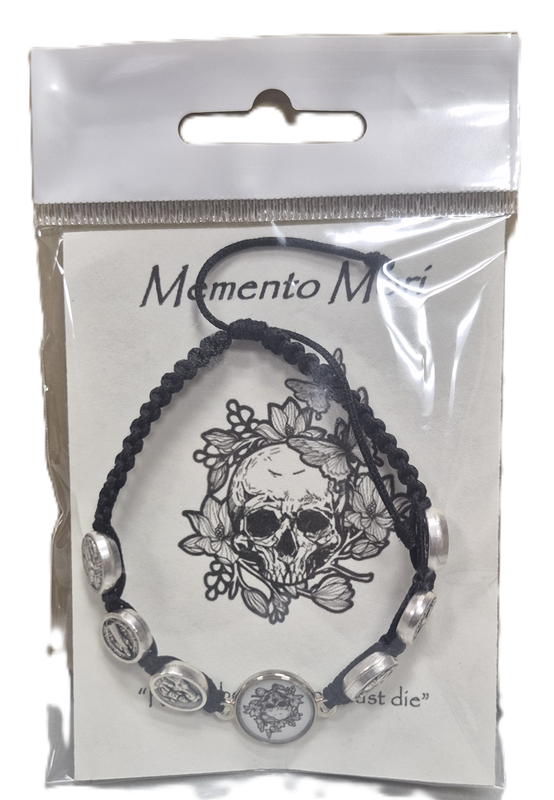 Memento Mori 7 medal Oval Black Cord ZE2A-Meme