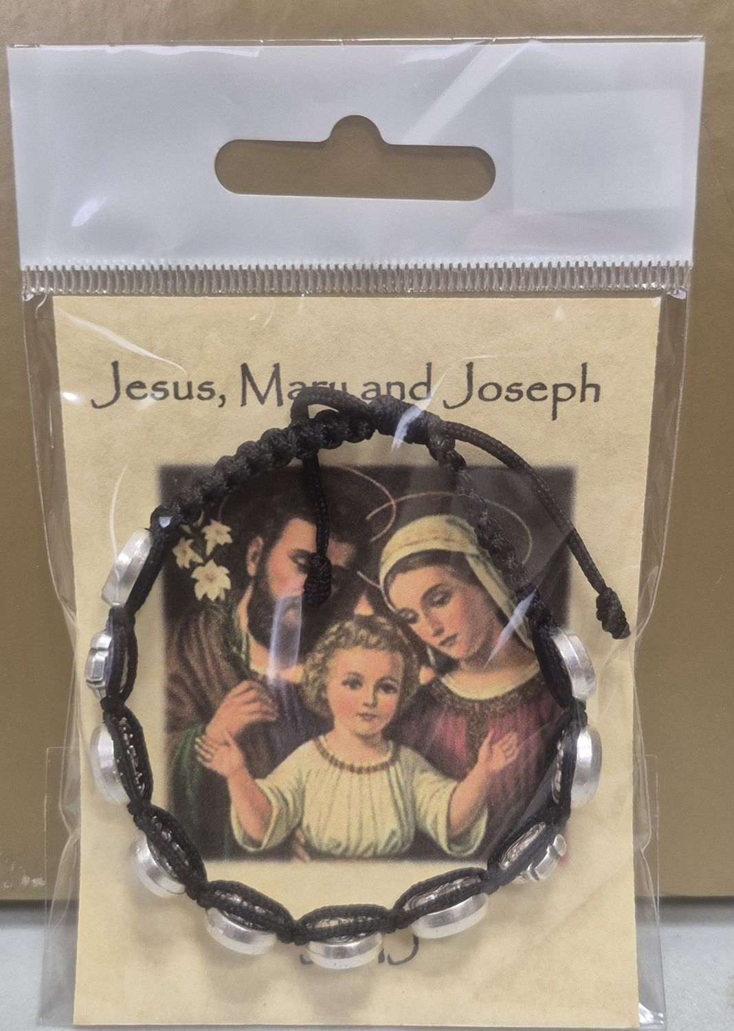 Jesus Mary and Jospeh Black Cord ZZ116BK