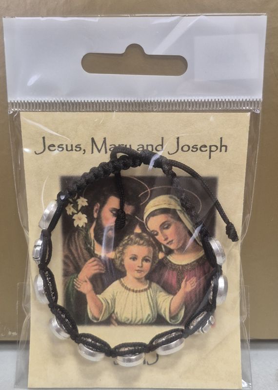 Jesus Mary and Jospeh Black Cord ZZ116BK