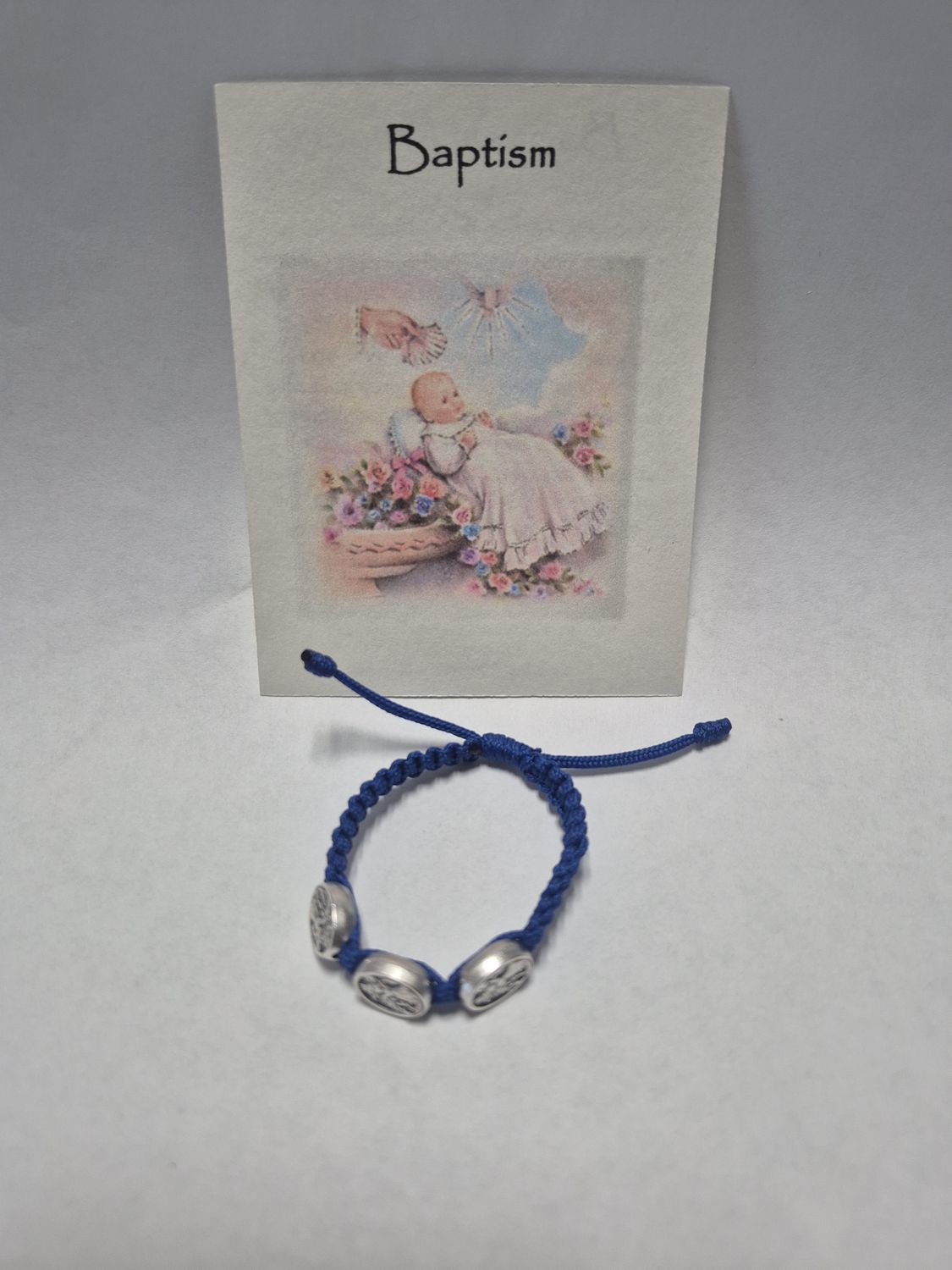 Baptism Children's Dark Blue Cord Slip Knot Bracelet ZZ52DBL