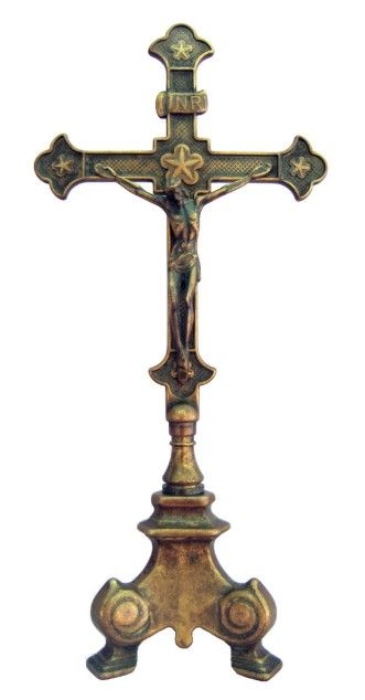         Crucifix-Standing Antique brass 13" 130306A