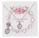       Pink Flower Bracelet and Miraculous Pendant Set PND35