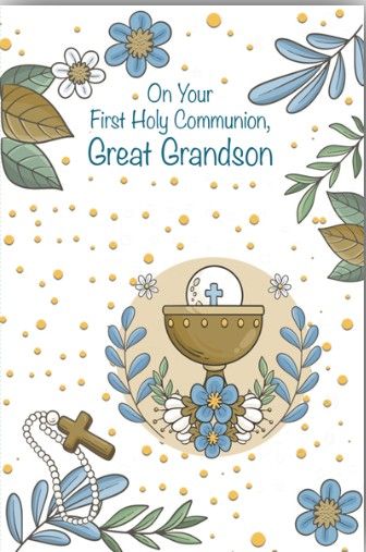 On Your First Holy Communion Great Grandson 86330