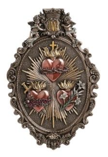 9"x14" 3 Hearts Plaque Cold Cast Bronze SR-78619
