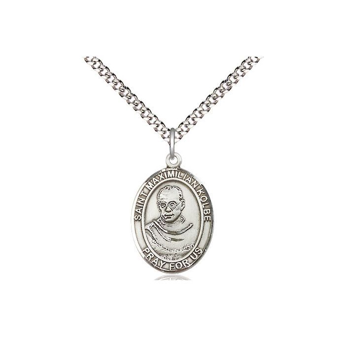 Maximilian Kolbe Oval Sterling Silver 27" 8073SS/27LS
