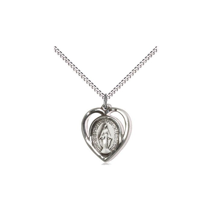 Miraculous Heart Sterling Silver 4125SS/18RH