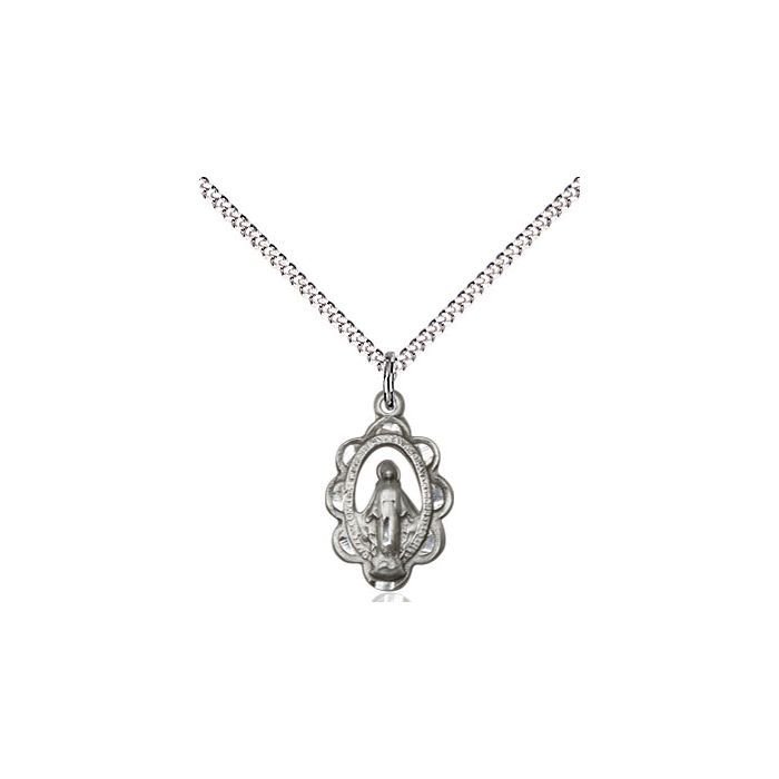 Miraculous Medal Sterling Silver 18" 1610SS/C05-LC