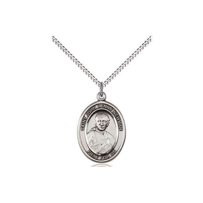 John Henry Newman Oval Sterling Silver Medal/18" 8423SS18 CH-LC