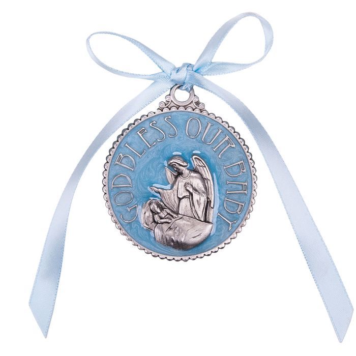        Guardian Angel Blue Crib Medal 2717BL