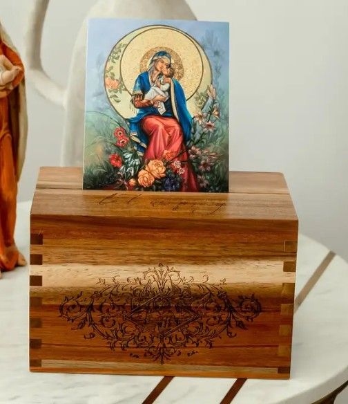 Wooden Prayer Card Box