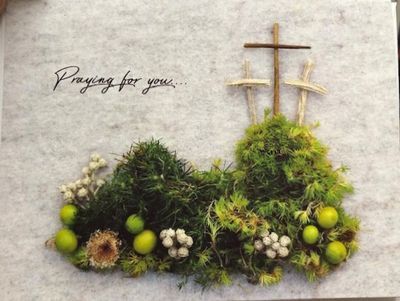Praying For You Three Crosses Blank Card CC013