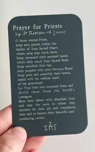        Prayer for Priests Holy Card