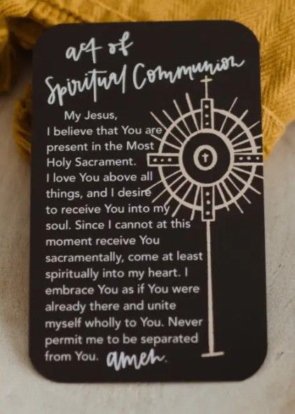 Act of Spiritual Communion Holy Card