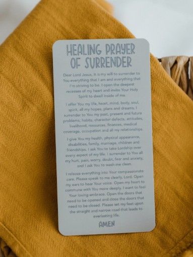 Healing Prayer of Surrender Holy Card