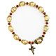 Topaz and Red Christmas Stretch Bracelet B1052C