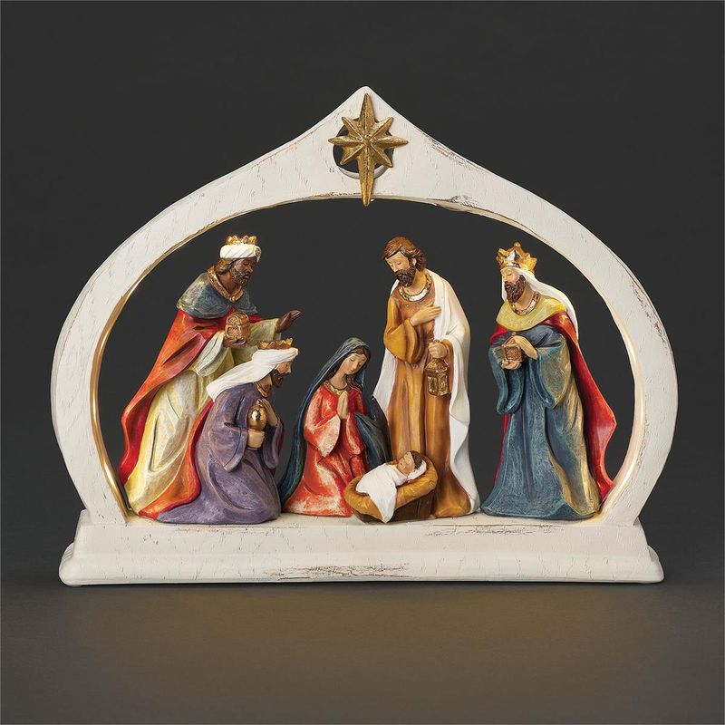 10" Nativity Lighted Arch Traditional Coloring 137650