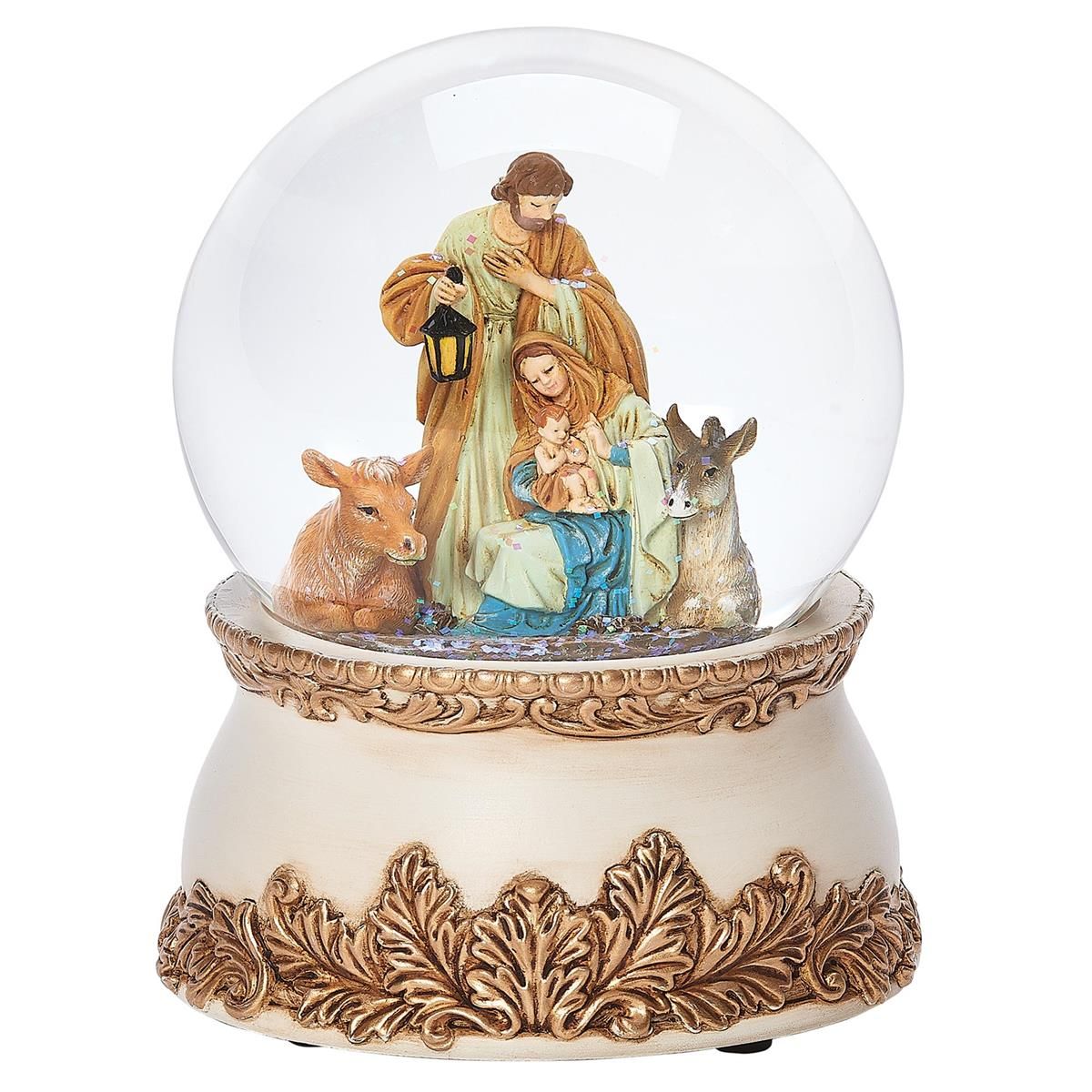 5.7" Holy Family w/Animals Musical Snow Globe 134095