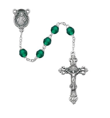 6mm May Birthstone Rosary Emerald 875-EMG