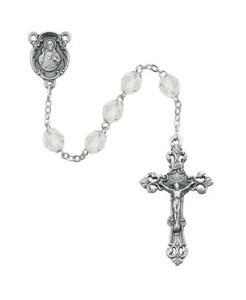 6mm April Birthstone Rosary Chrystal 875-CRG