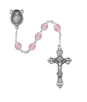 6mm October Birthstone Rosary Rose 875-RSG