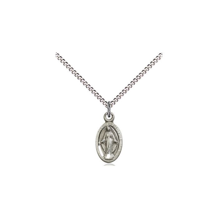        Miraculous Sterling Silver Metal w/18" Rhodium Chain w/Clasp 4121MSS/18S C50LC