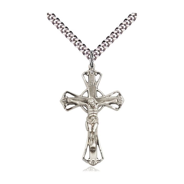        Crucifix Sterling Silver w/18" Rhodium Chain w/Clasp 0659SS/18S C50LC