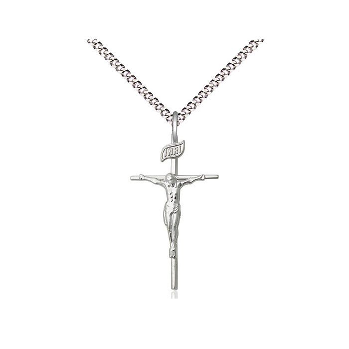        Crucifix Sterling Silver w/18" Rhodium Chain w/Clasp 1535SS/18S 1535SS/18S C50LC