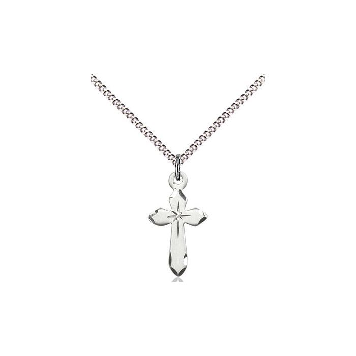        Cross Sterling Silver Engraved w/18" Rhodium Chain w/Clasp 2529SS/18S C50LC