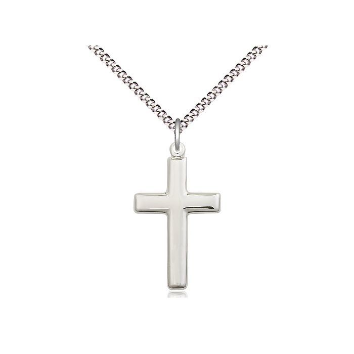        Cross Sterling Silver Polished w/18" Rhodium Chain w/Clasp 2195SS/18S C50LC