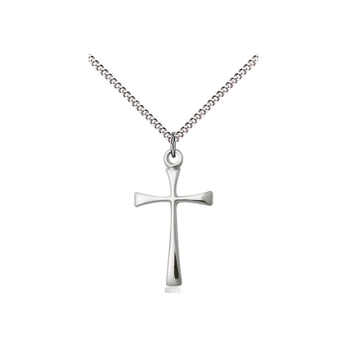        Maltese Cross Sterling Silver w/18" Rhodium Chain w/Clasp 1870SS/18S C50LC