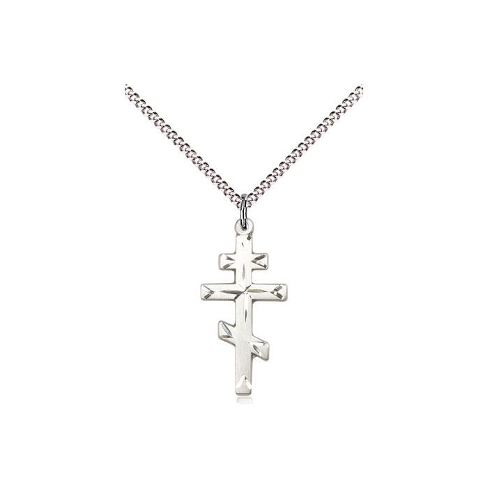      St. Andew Cross Sterling Silver w/18" Rhodium Chain w/Clasp 0250SS/18S C50LC
