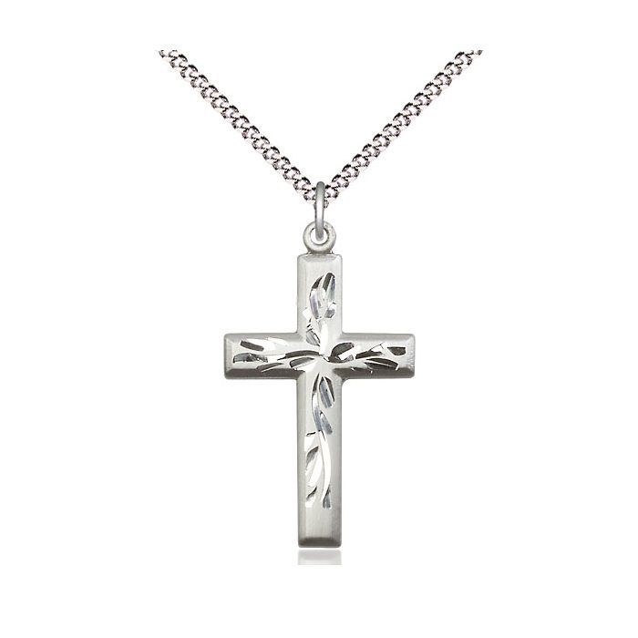        Cross Sterling Silver Polished w/18" Rhodium Chain w/Clasp 5924SS/18S C50LC