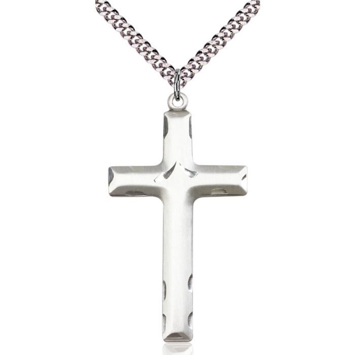        Cross Sterling Silver Engraved w/18" Rhodium Chain w/Clasp 0624YSS/18S C50LC