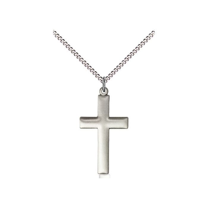        Cross Sterling Silver Matte Finish w/18" Rhodium Chain w/Clasp 6252SS/18S C50LC