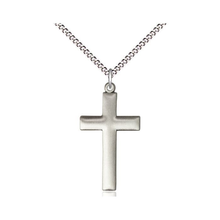        Cross Sterling Silver Matte Finish w/18" Rhodium Chain w/Clasp 6254YSS/18S C50LC