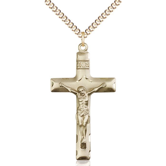        Crucifix Gold Filled w/24" Gold Plated Chain w/Clasp 0644GF/24G C55LC