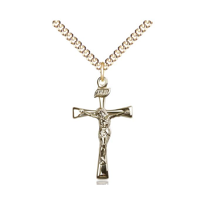        Maltese Crucifix Gold Filled w/24" Gold Plated Chain w/Clasp 2138GF/24G C55LC