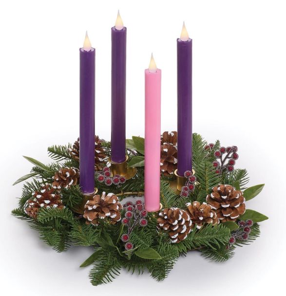 14" D Pine w/Leaves Table Wreath Candle Holder 139775