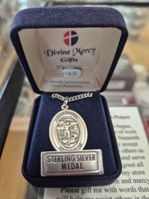 St. Michael/First Responder Sterling Silver Medal w/ 24" Rhodium Chain - 7076SS11 C54-END
