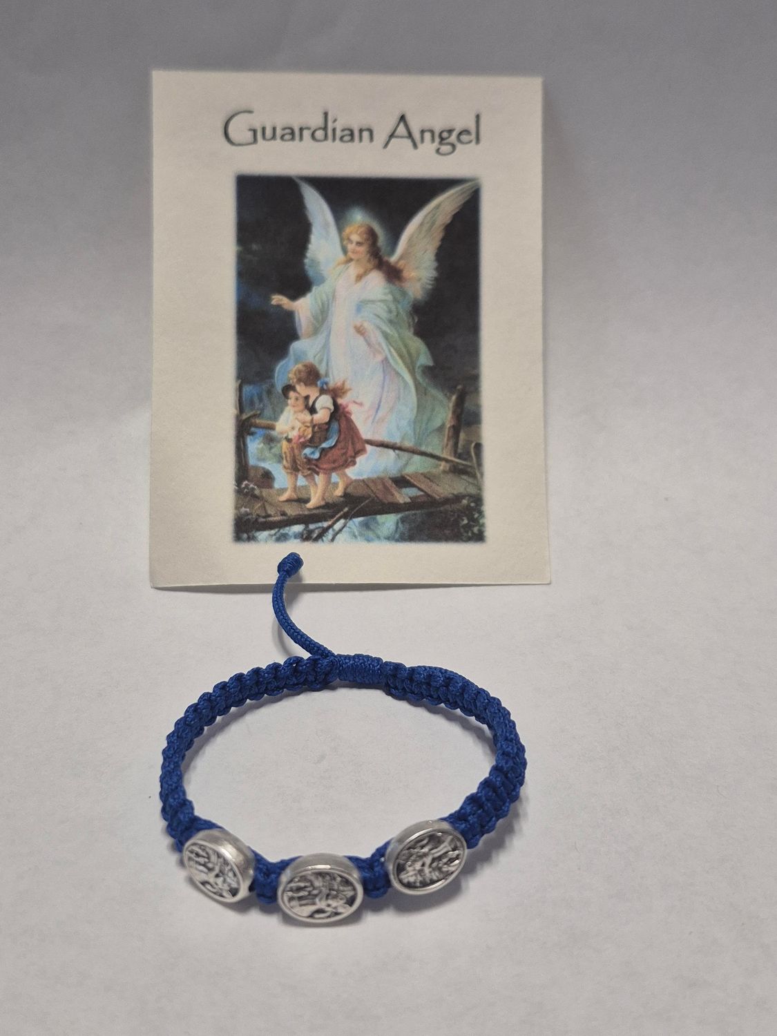 Guardian Angel Children's Dark Blue Cord Slip Knot Bracelet ZZ52DBL
