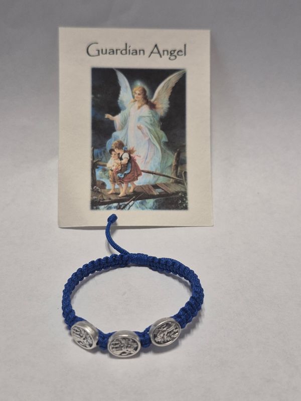 Guardian Angel Children's Dark Blue Cord Slip Knot Bracelet ZZ52DBL