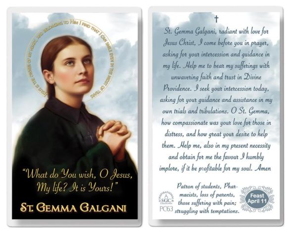 St. Gemma Galgani Holy Card PC63