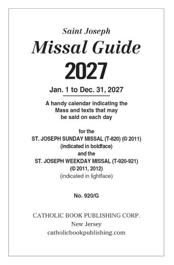2027 Missal Guide 920/G