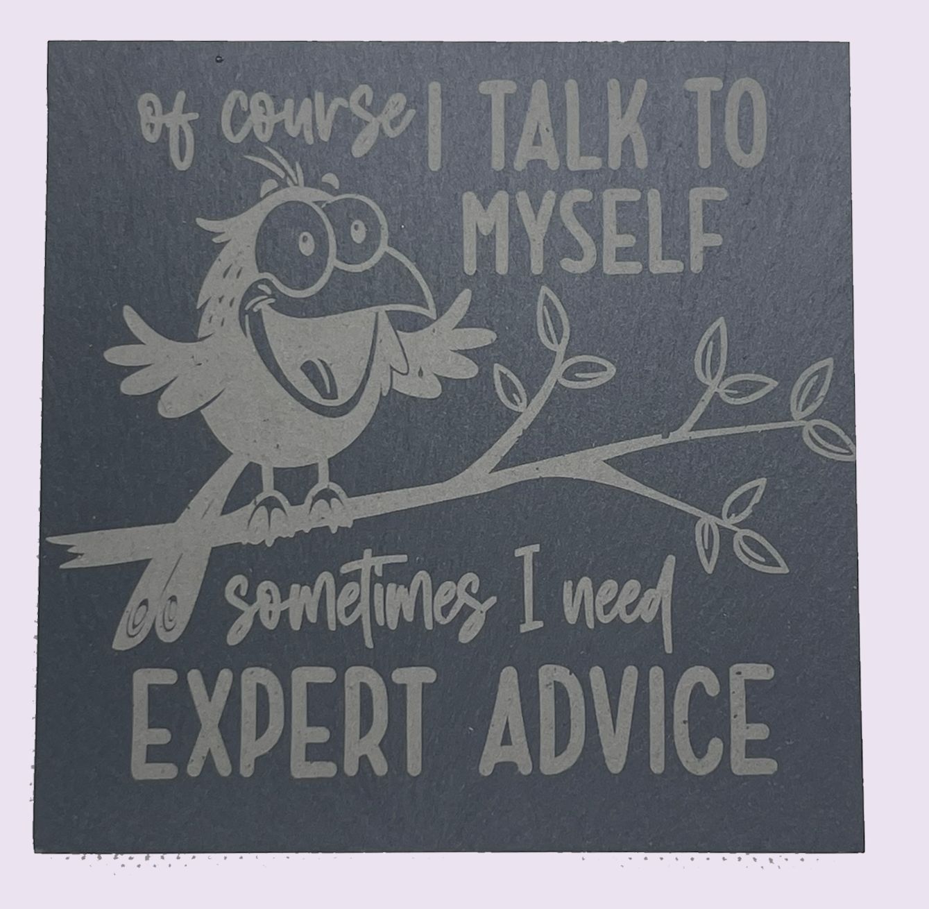Slate Coaster - Of Course I talk to Myself, I need Expert Advice